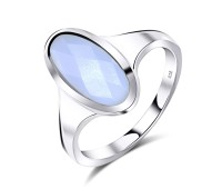 Blue Chalcedony Silver Rings NSR-2337